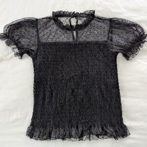 Scobe Sheer/Smocked Blouse